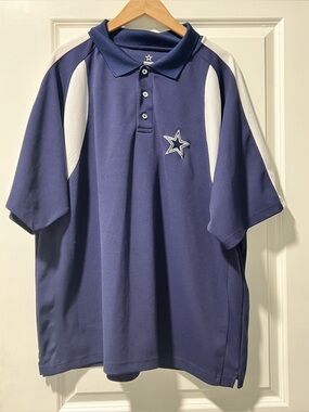 Dallas Cowboys Authentic Apparel Men’s Football NFL Blue Logo Polo Shirt Size XL